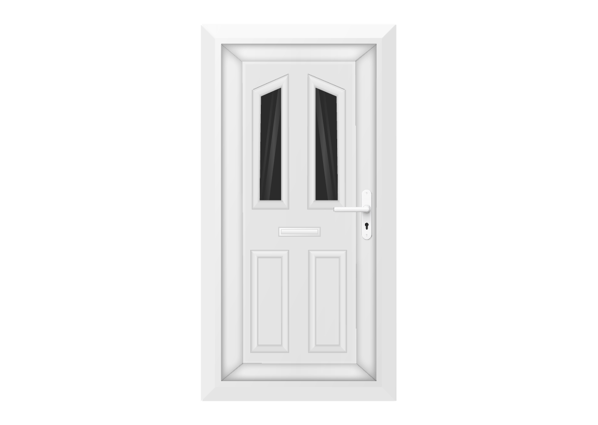 White Twin Diamond Glazed Front Door