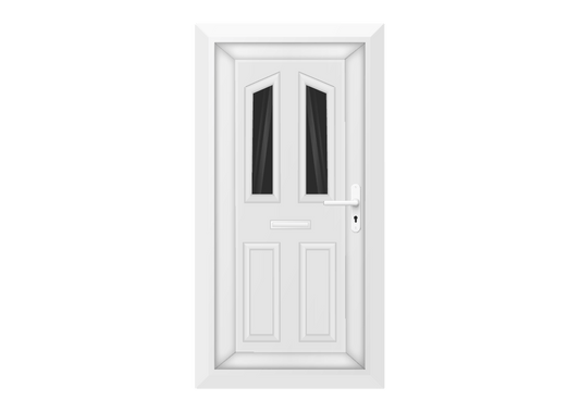 White Twin Diamond Glazed Front Door