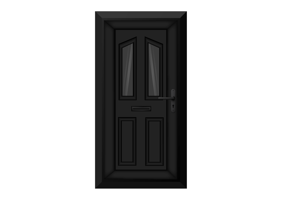 Black Twin Diamond Glazed Front Door