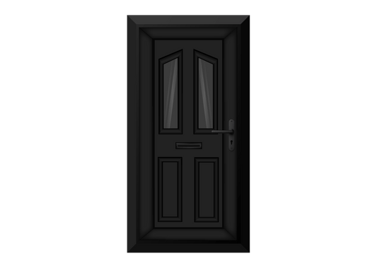 Black Twin Diamond Glazed Front Door