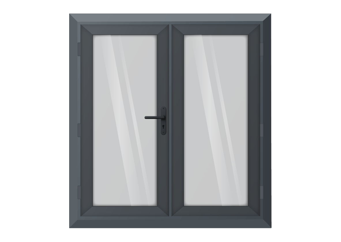 Grey uPVC French Door