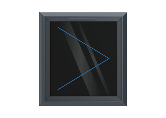 Grey uPVC Right Hung Window