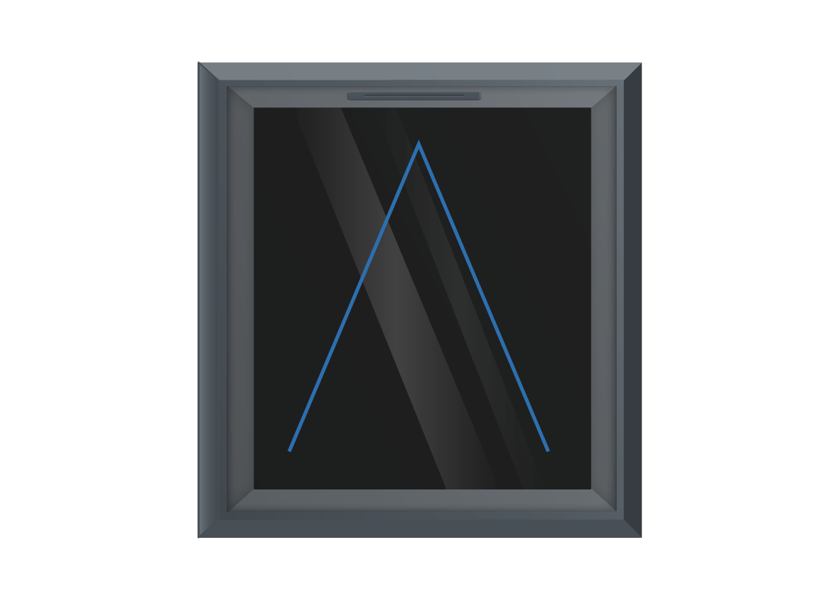 Grey uPVC Top Hung Window
