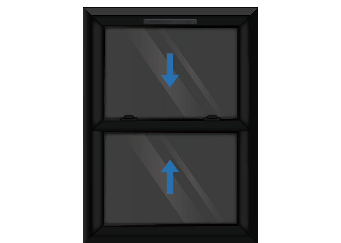 Black uPVC Sliding Sash Window