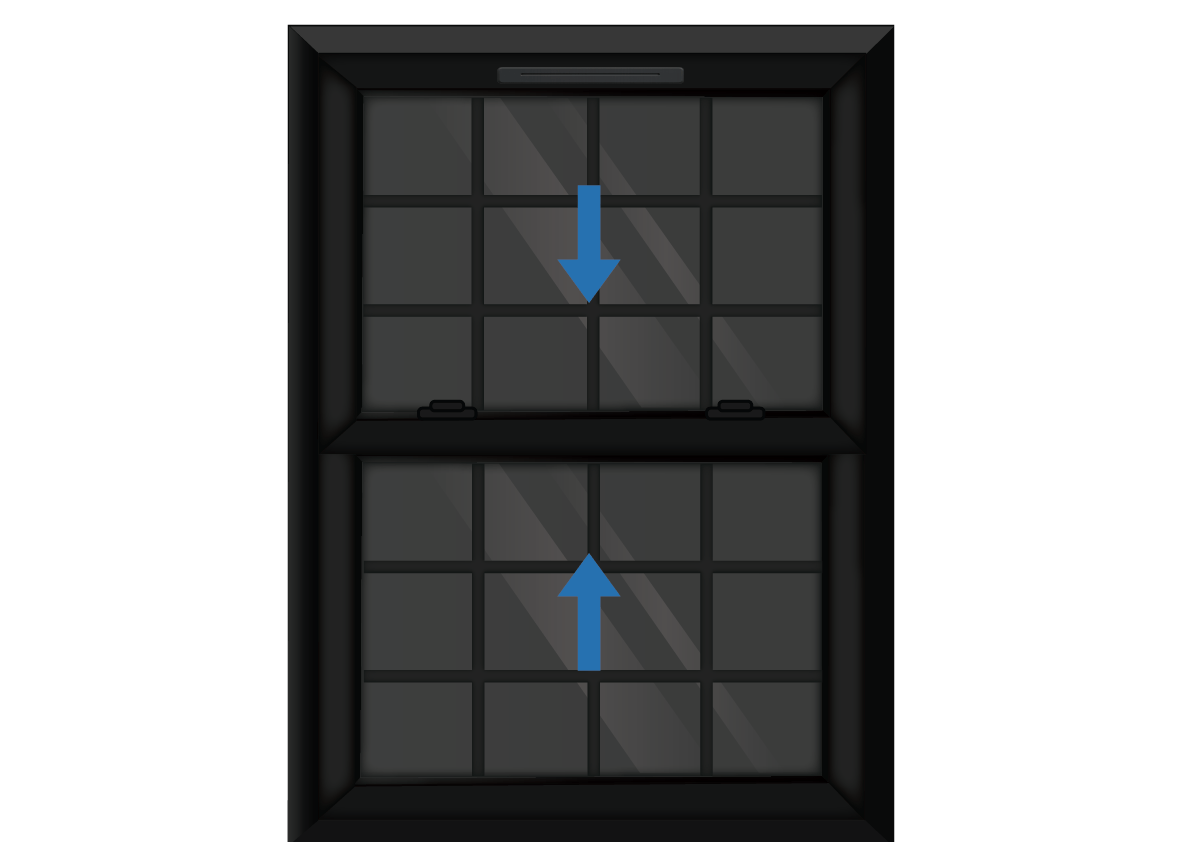 Black uPVC Georgian Sliding Sash Window
