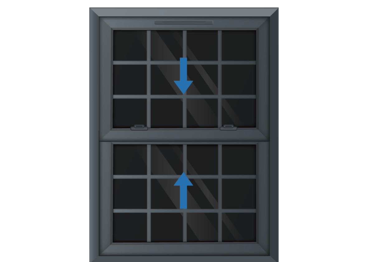 Grey uPVC Georgian Sliding Sash Window