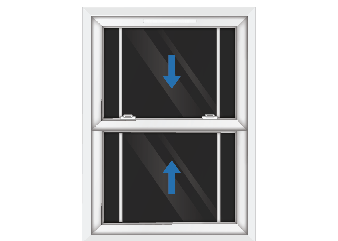 White uPVC Sliding Sash Window with Georgian Side Bars