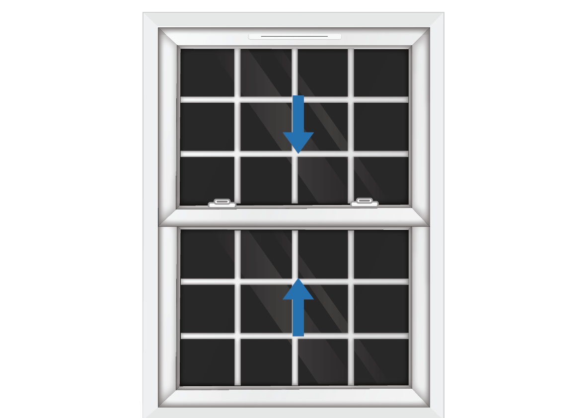 White uPVC Georgian Sliding Sash Window