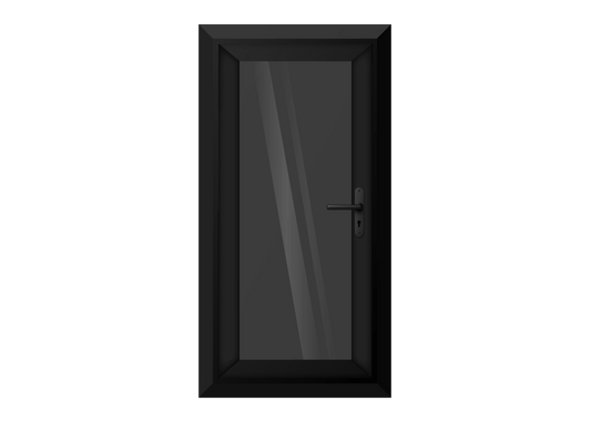 Black uPVC Obscure Full Glass Single Door