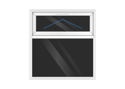 White uPVC Top Hung Over Fixed 400mm drop Window