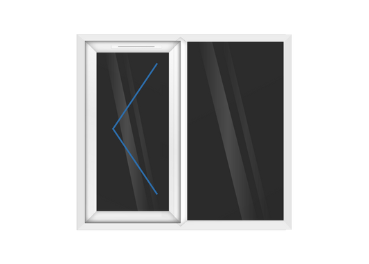 White uPVC Left Hung & Right Fixed Window