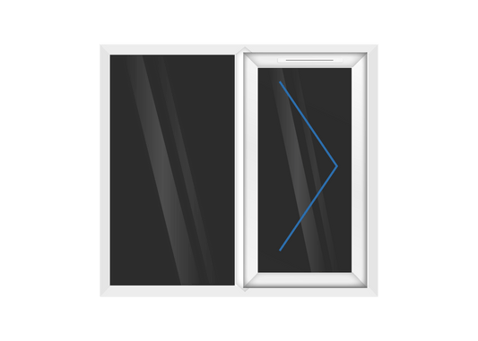 White uPVC Right Hung & Left Fixed Window