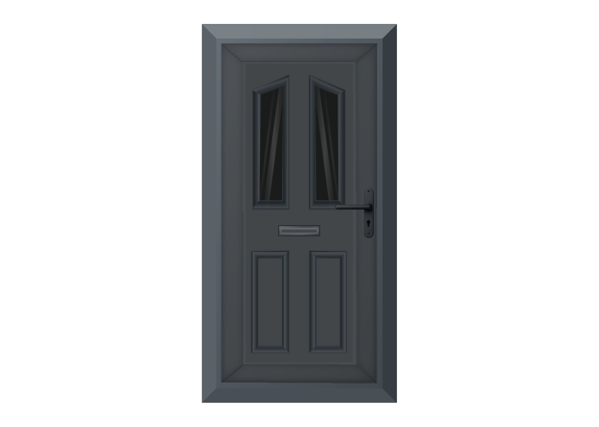 Grey Twin Diamond Glazed Front Door