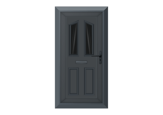 Grey Twin Diamond Glazed Front Door