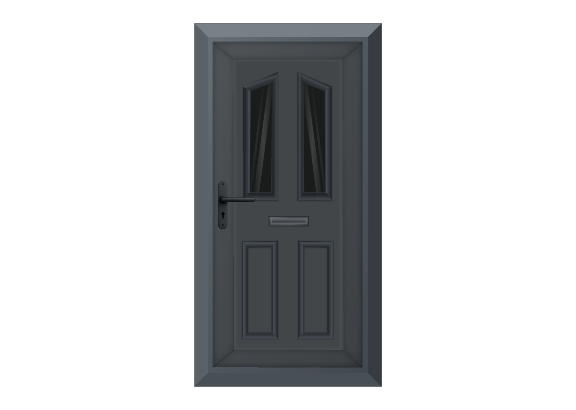 Grey Twin Diamond Glazed Front Door