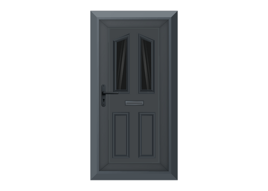 Grey Twin Diamond Glazed Front Door