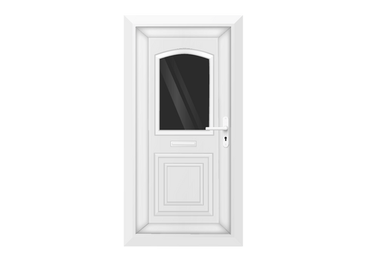 White Arched Glazed Front Door