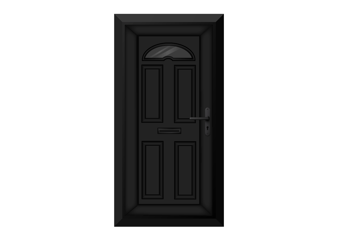 Black Half Moon Glazed Front Door