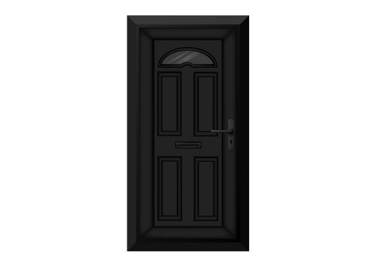 Black Half Moon Glazed Front Door