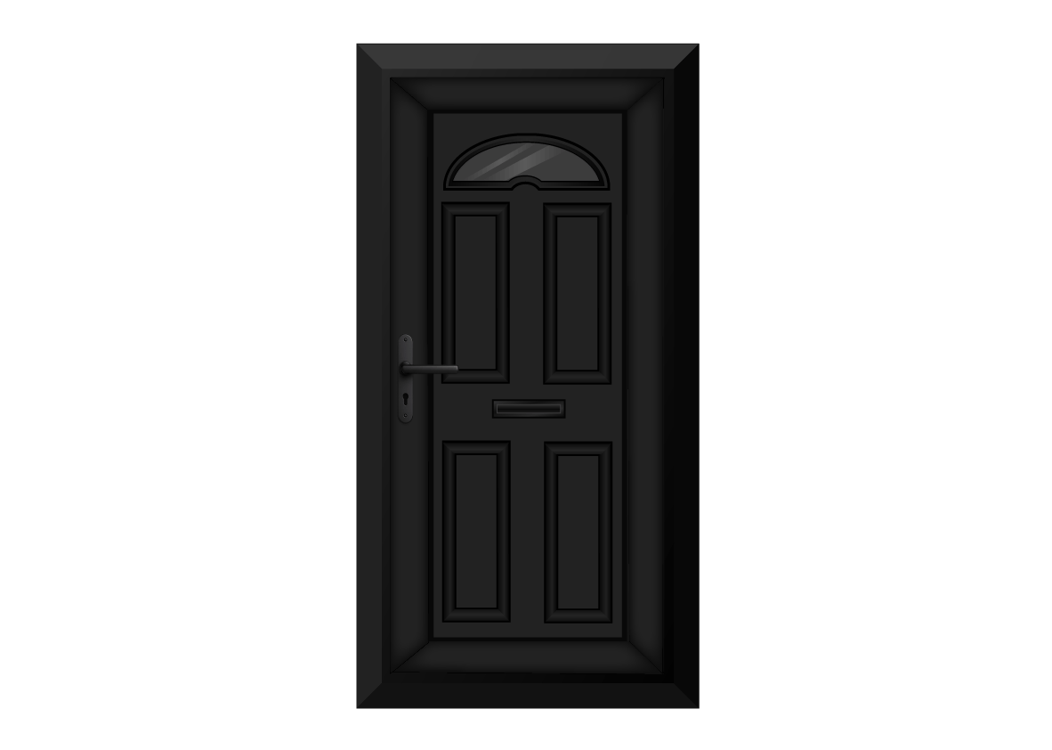Black Half Moon Glazed Front Door