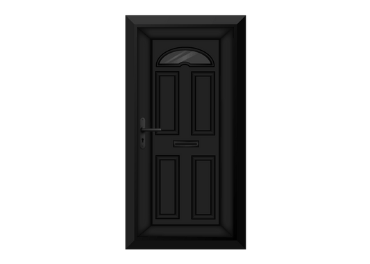 Black Half Moon Glazed Front Door