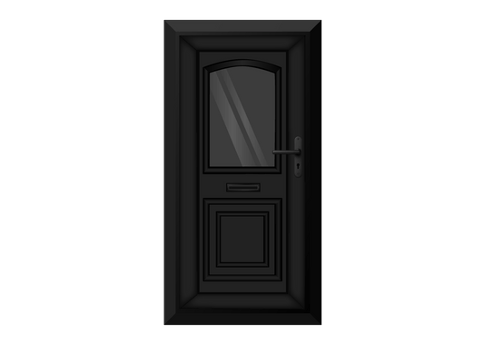 Black Arched Glazed Front Door