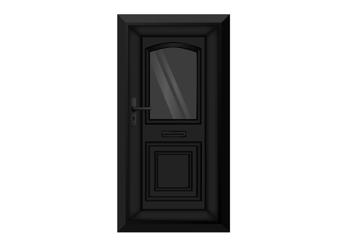 Black Arched Glazed Front Door