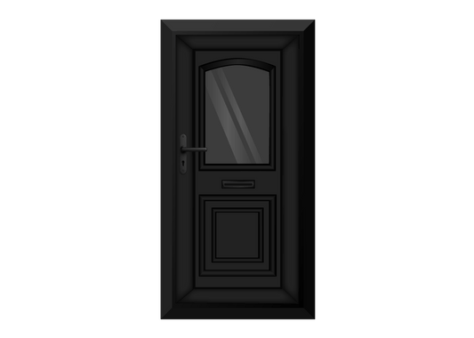 Black Arched Glazed Front Door