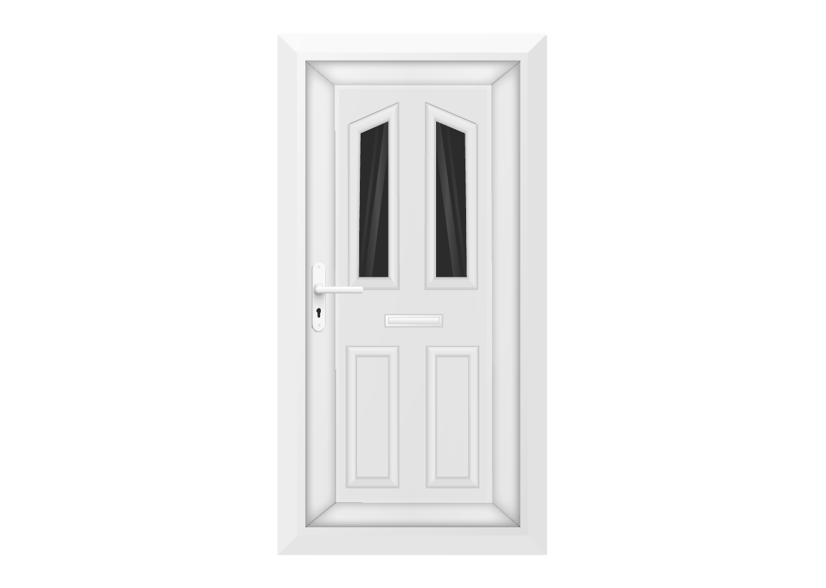 White Twin Diamond Glazed Front Door