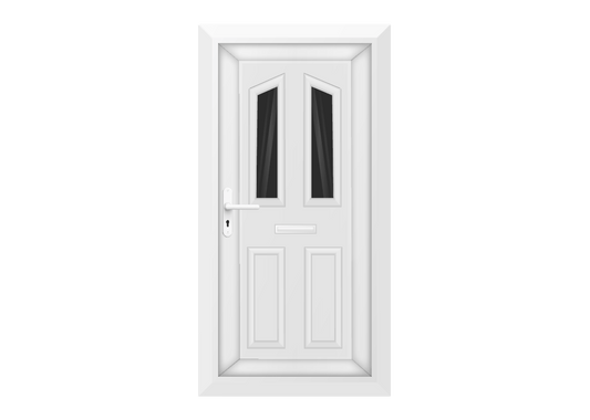White Twin Diamond Glazed Front Door