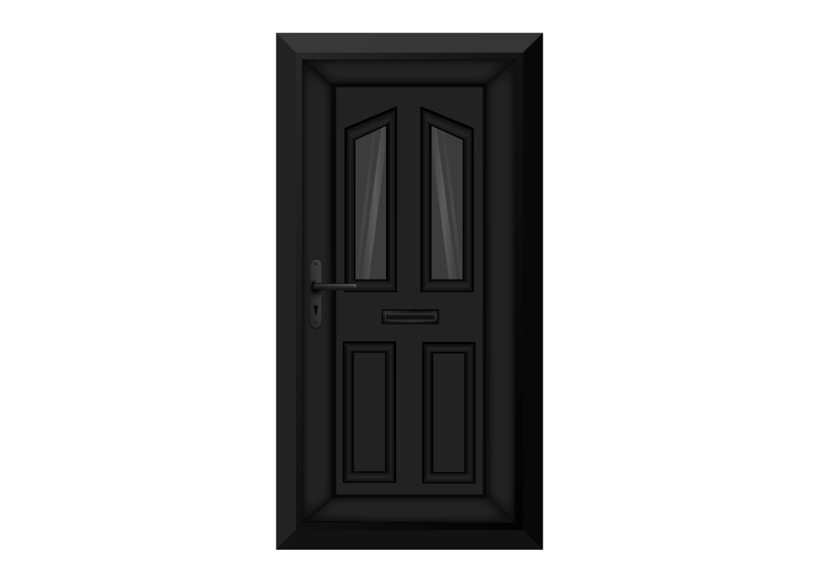 Black Twin Diamond Glazed Front Door