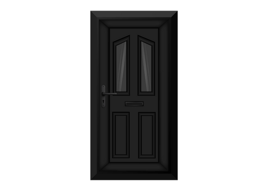 Black Twin Diamond Glazed Front Door