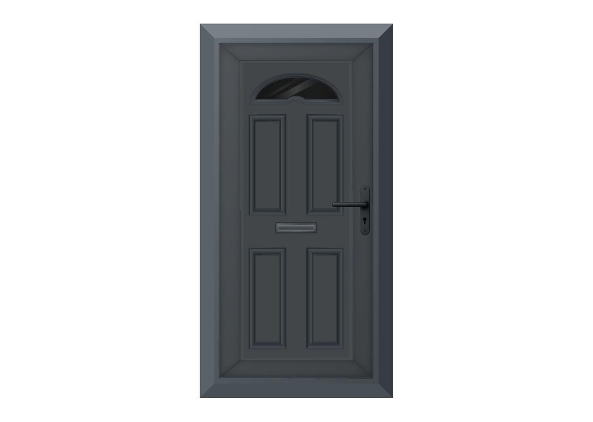 Grey Half Moon Glazed Front Door