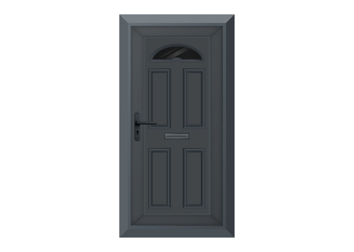 Grey Half Moon Glazed Front Door