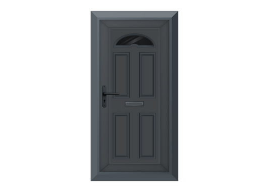 Grey Half Moon Glazed Front Door