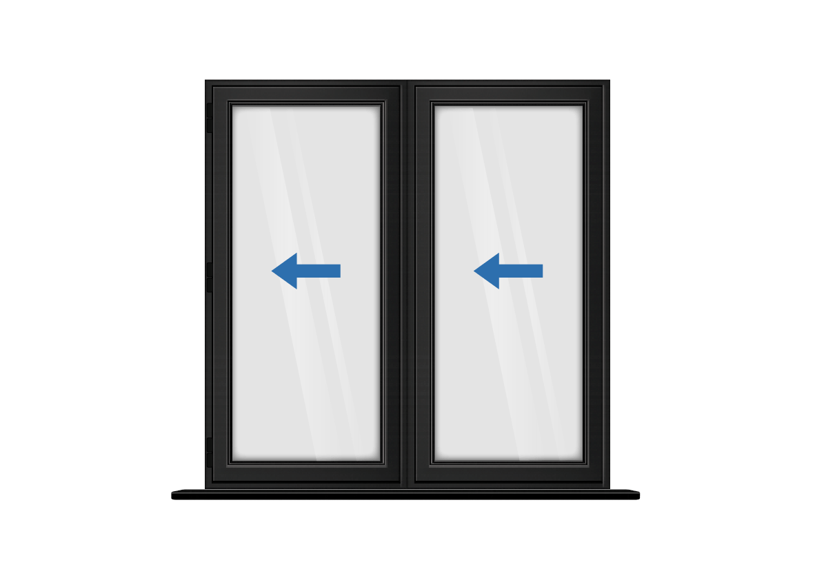 Aluminium 2 Panel Black Bi-Fold Right Opening