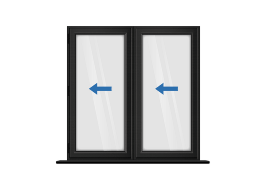 Aluminium 2 Panel Black Bi-Fold Right Opening