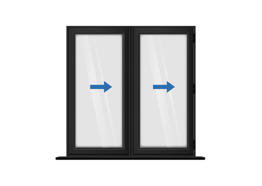 Aluminium 2 Panel Black Bi-Fold Right Opening