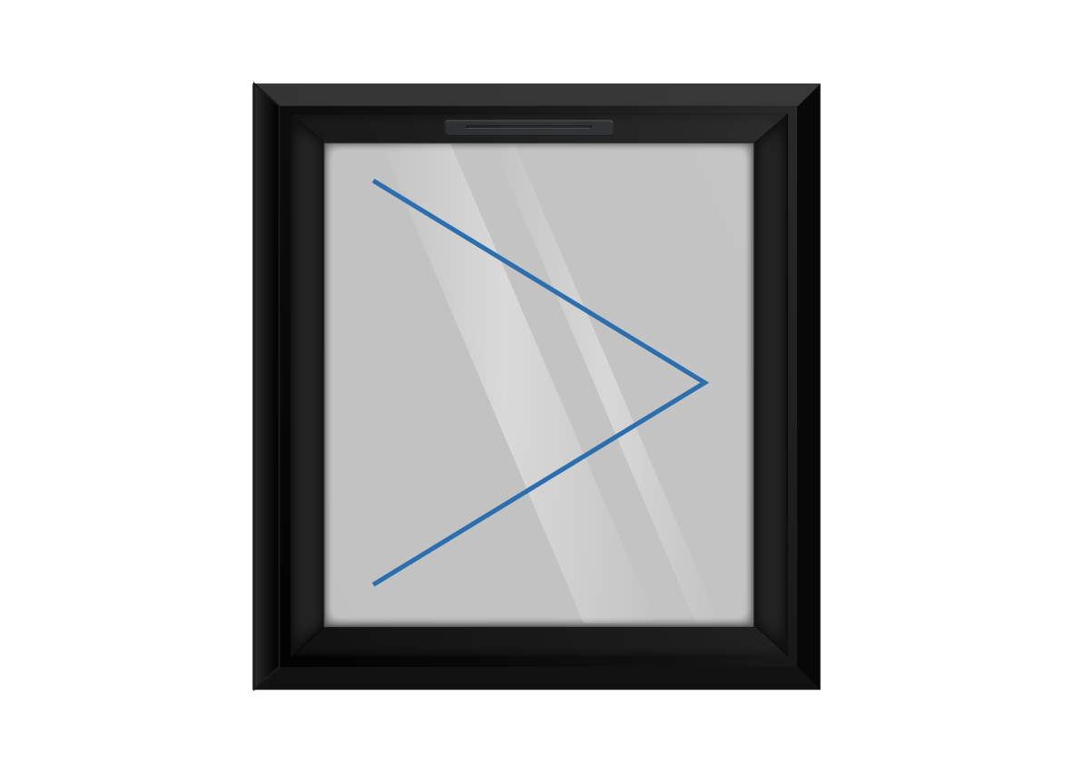 Black uPVC Right Hung Window