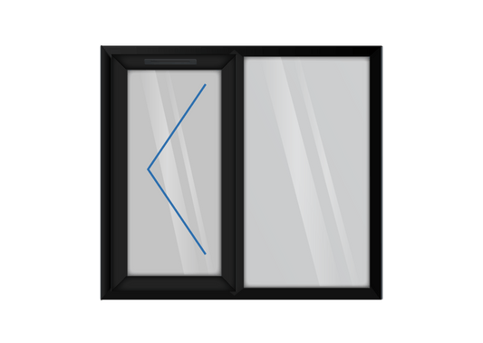 Black uPVC Left Hung & Right Fixed Window