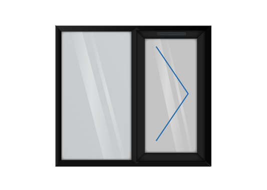 Black uPVC Right Hung & Left Fixed Window