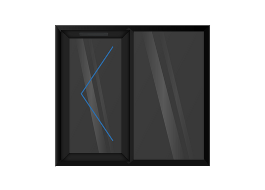 Black uPVC Left Hung & Right Fixed Window