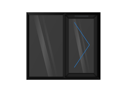 Black uPVC Right Hung & Left Fixed Window