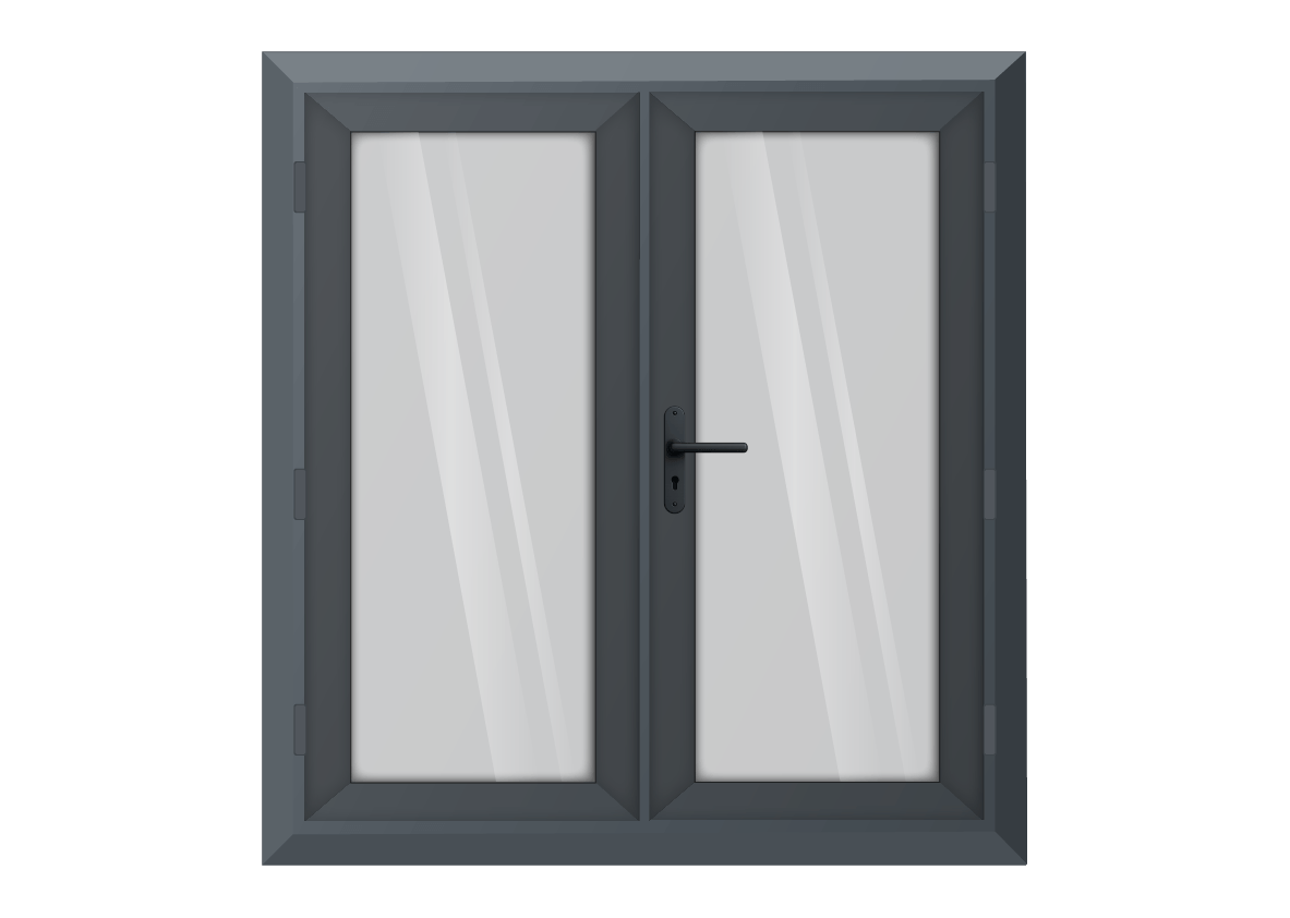 Grey uPVC French Door