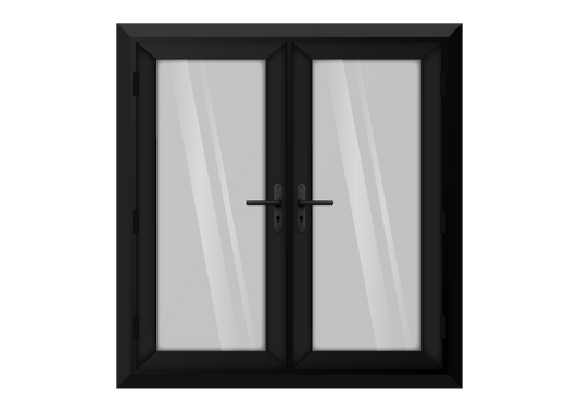 Black uPVC French Door Two Handles