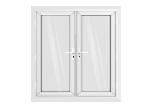 White uPVC French Door Two Handles