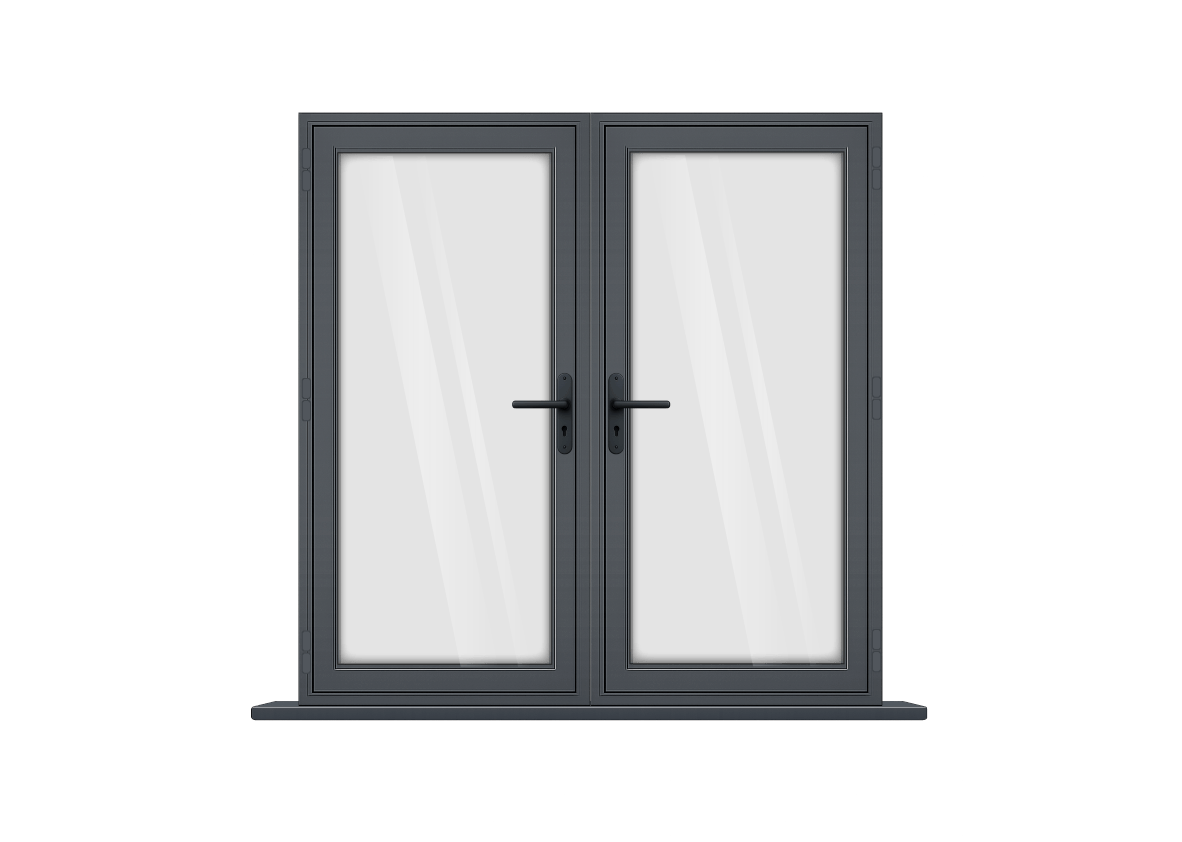 Aluminium Grey French Doors