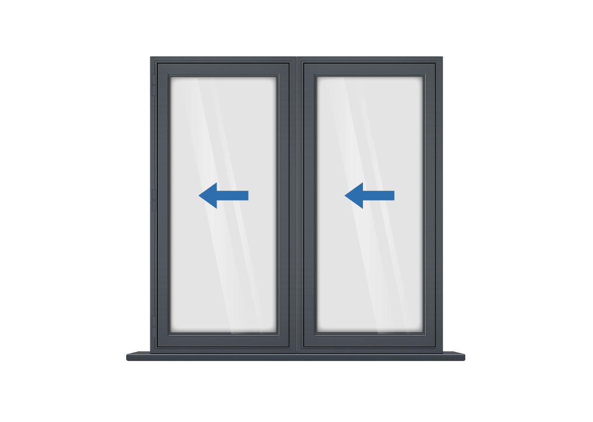 Aluminium 2 Panel Grey Bi-Fold Right Opening