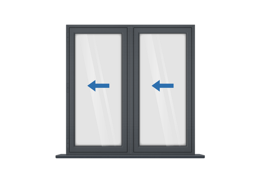 Aluminium 2 Panel Grey Bi-Fold Right Opening