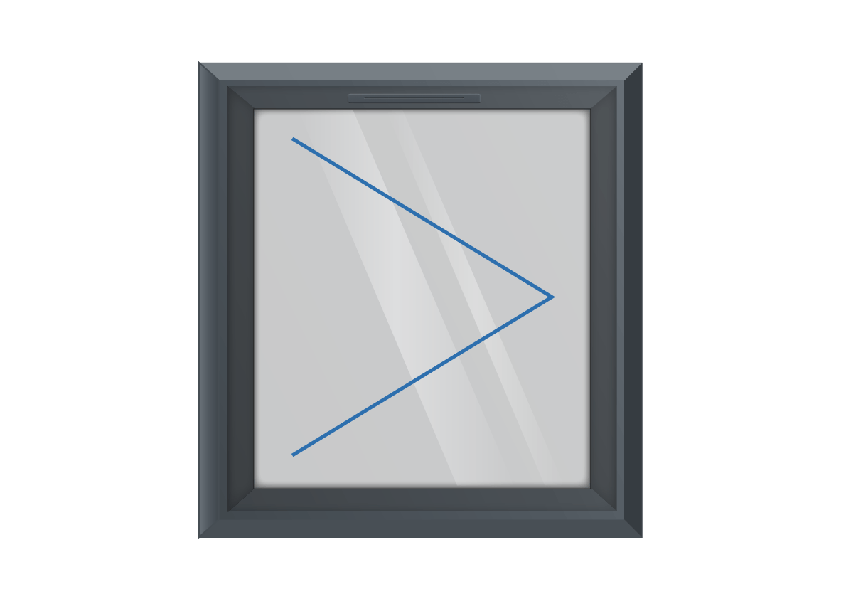 Grey uPVC Right Hung Window